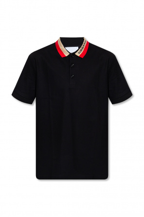 BURBERRY Men Short sleeve polo shirt White black